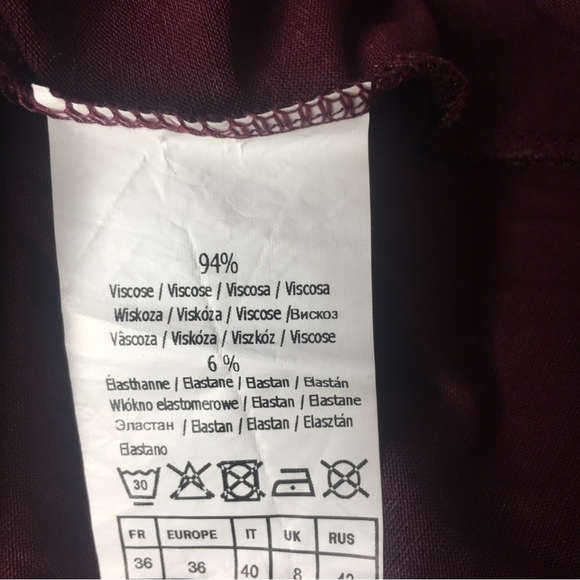 Elegant Burgundy Wrap Dress - Picture 6 of 6